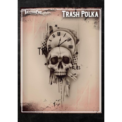 Airbrush Tattoo Pro Stencil Trash Polka Airbrush Tattoo Pro Stencil Trash Polka